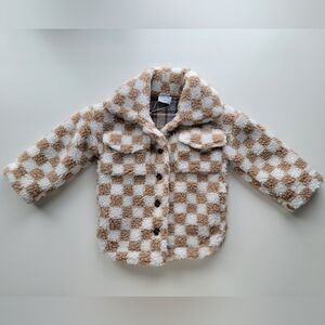 Infant Checkered Sherpa Jacket Size 0-6 months